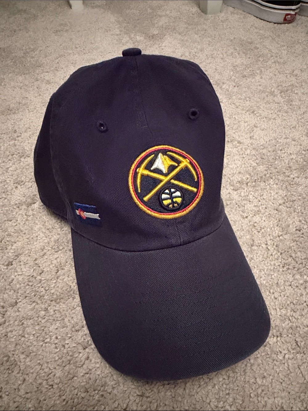 47 Navy Baseball Cap with Yellow & Red Denver Nuggets Emblem